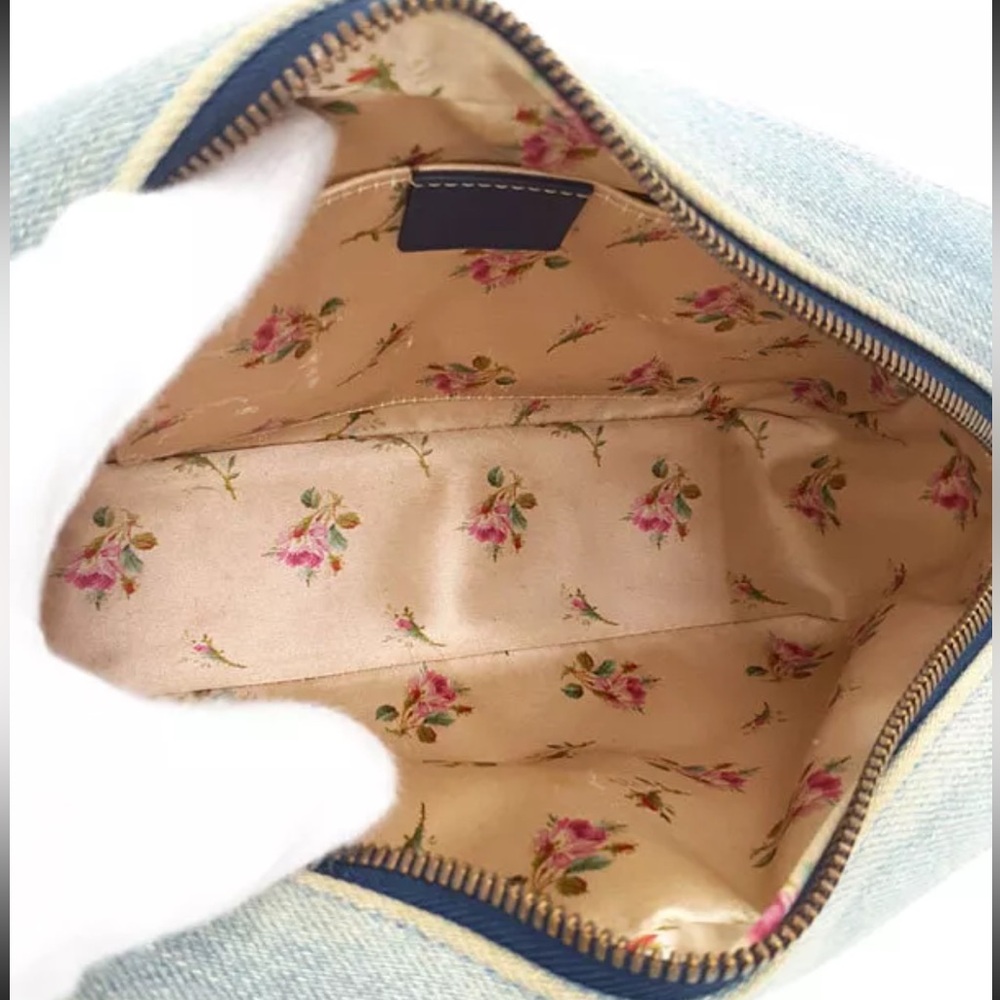 SOLD❤️ GUCCI GG Marmont Blue Denim Shoulder Bag - Picture 4 of 9